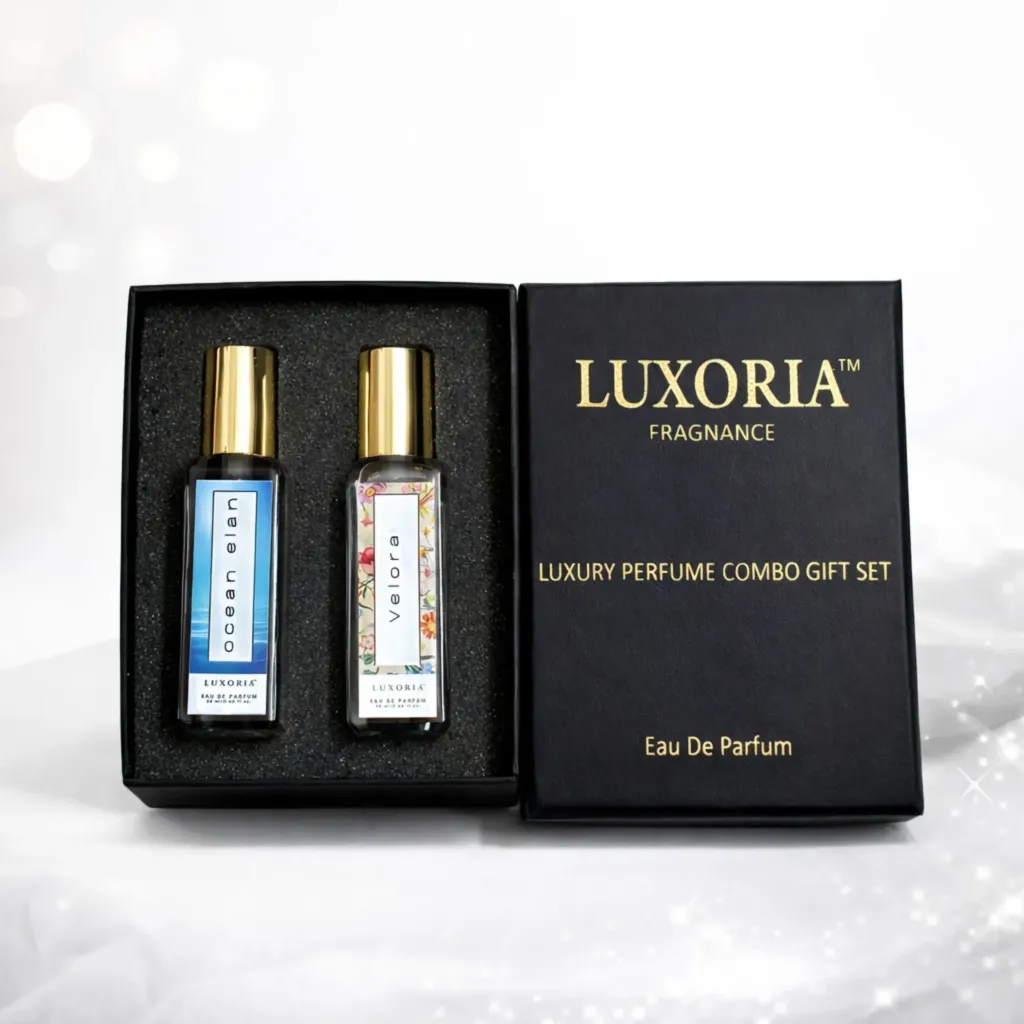 Luxoria Premium Perfume Combo Gift Set for Men & Women | Ocean Elan & Velora EDP| Long Lasting Luxury Fragrance Duo | 20ml x 2